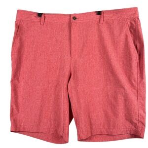 CoolKeep Mens 42 Golf Shorts Coral Pink Stretch Performance Flat Front Athletic